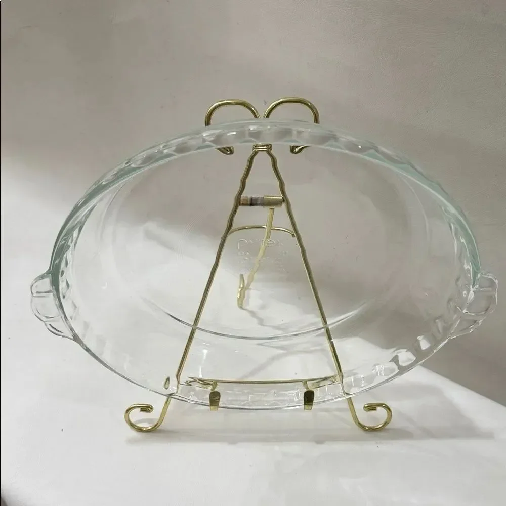 Pyrex Clear Glass Pie Dish 229 H11 9.5 inches 24 cm Made USA Oven Microwave